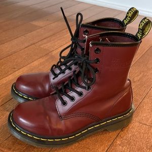 Burgundy Dr Doc Martens Boots - 5
